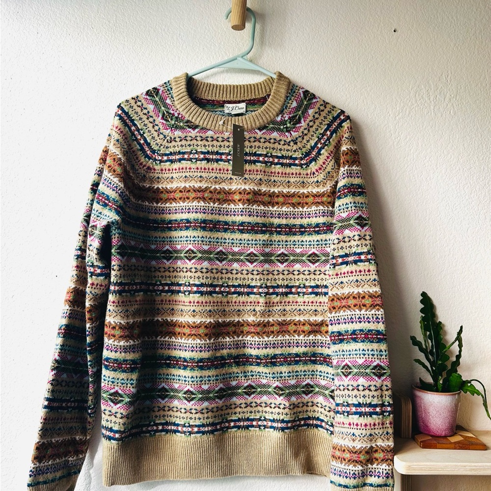 J. Crew Fair Isle sweater in lambswool blend